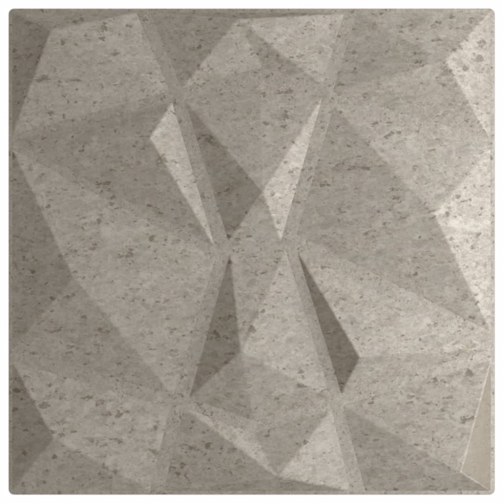 vidaXL Panouri de perete 48 buc. gri beton 50x50 cm XPS 12 m² diamant