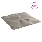 vidaXL Panouri de perete 48 buc. gri beton 50x50 cm XPS 12 m² diamant vidaXL Panouri de perete 48 buc. gri beton 50x50 cm XPS 12 m² diamant