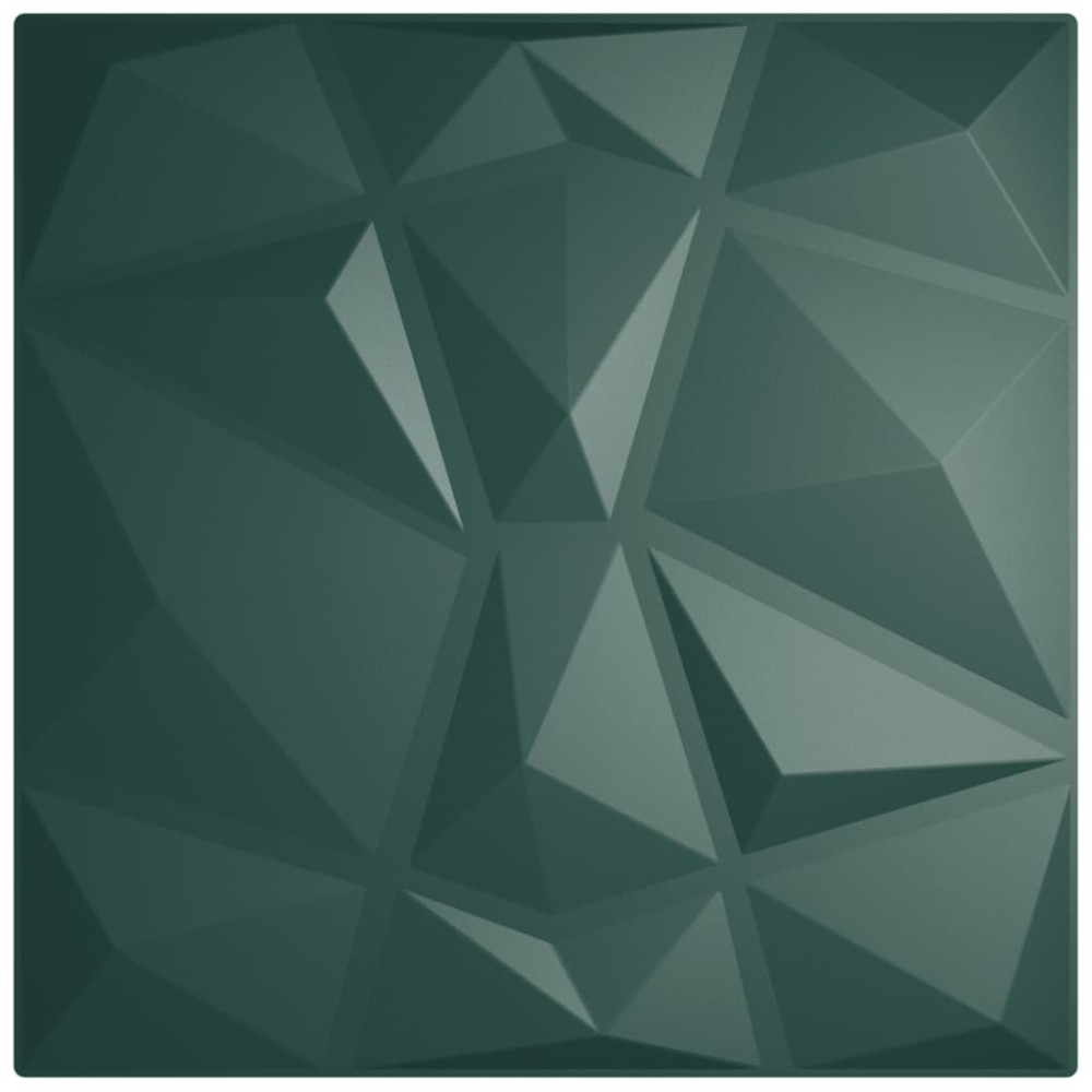 vidaXL Panouri de perete 48 buc. verde 50x50 cm XPS 12 m² diamant
