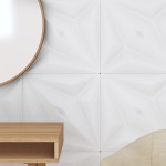 vidaXL Panouri de perete 24 buc. alb 50x50 cm XPS 6 m² stea