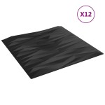 vidaXL Panouri de perete 12 buc. negru 50x50 cm XPS 3 m² piatră vidaXL Panouri de perete 12 buc. negru 50x50 cm XPS 3 m² piatră