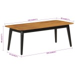 vidaXL Măsuță de cafea, 110x50x40 cm, lemn masiv de mango și fier vidaXL Măsuță de cafea, 110x50x40 cm, lemn masiv de mango și fier