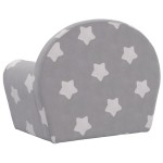 vidaXL Canapea pentru copii, gri deschis cu stele, pluș moale vidaXL Canapea pentru copii, gri deschis cu stele, pluș moale