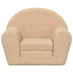 vidaXL Canapea extensibilă pentru copii cremă moale de pluș