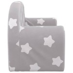 vidaXL Canapea extensibilă copii 2 locuri gri deschis/stele pluș moale vidaXL Canapea extensibilă copii 2 locuri gri deschis/stele pluș moale