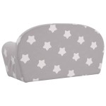 vidaXL Canapea extensibilă copii 2 locuri gri deschis/stele pluș moale vidaXL Canapea extensibilă copii 2 locuri gri deschis/stele pluș moale