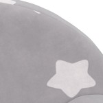 vidaXL Canapea extensibilă copii 2 locuri gri deschis/stele pluș moale vidaXL Canapea extensibilă copii 2 locuri gri deschis/stele pluș moale