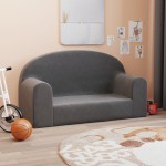 vidaXL Canapea pentru copii cu 2 locuri, antracit, pluș moale vidaXL Canapea pentru copii cu 2 locuri, antracit, pluș moale