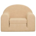 vidaXL Canapea extensibilă pentru copii cremă moale de pluș