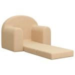 vidaXL Canapea extensibilă pentru copii cremă moale de pluș