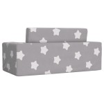 vidaXL Canapea extensibilă copii 2 locuri gri deschis/stele pluș moale vidaXL Canapea extensibilă copii 2 locuri gri deschis/stele pluș moale