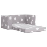 vidaXL Canapea extensibilă copii 2 locuri gri deschis/stele pluș moale vidaXL Canapea extensibilă copii 2 locuri gri deschis/stele pluș moale