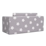 vidaXL Canapea extensibilă copii 2 locuri gri deschis/stele pluș moale vidaXL Canapea extensibilă copii 2 locuri gri deschis/stele pluș moale