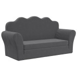vidaXL Canapea extensibilă de copii cu 2 locuri, antracit, pluș moale vidaXL Canapea extensibilă de copii cu 2 locuri, antracit, pluș moale
