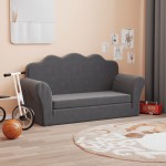 vidaXL Canapea extensibilă de copii cu 2 locuri, antracit, pluș moale vidaXL Canapea extensibilă de copii cu 2 locuri, antracit, pluș moale