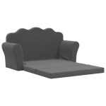 vidaXL Canapea extensibilă de copii cu 2 locuri, antracit, pluș moale vidaXL Canapea extensibilă de copii cu 2 locuri, antracit, pluș moale