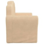 vidaXL Canapea extensibilă de copii cu 2 locuri, crem, pluș moale