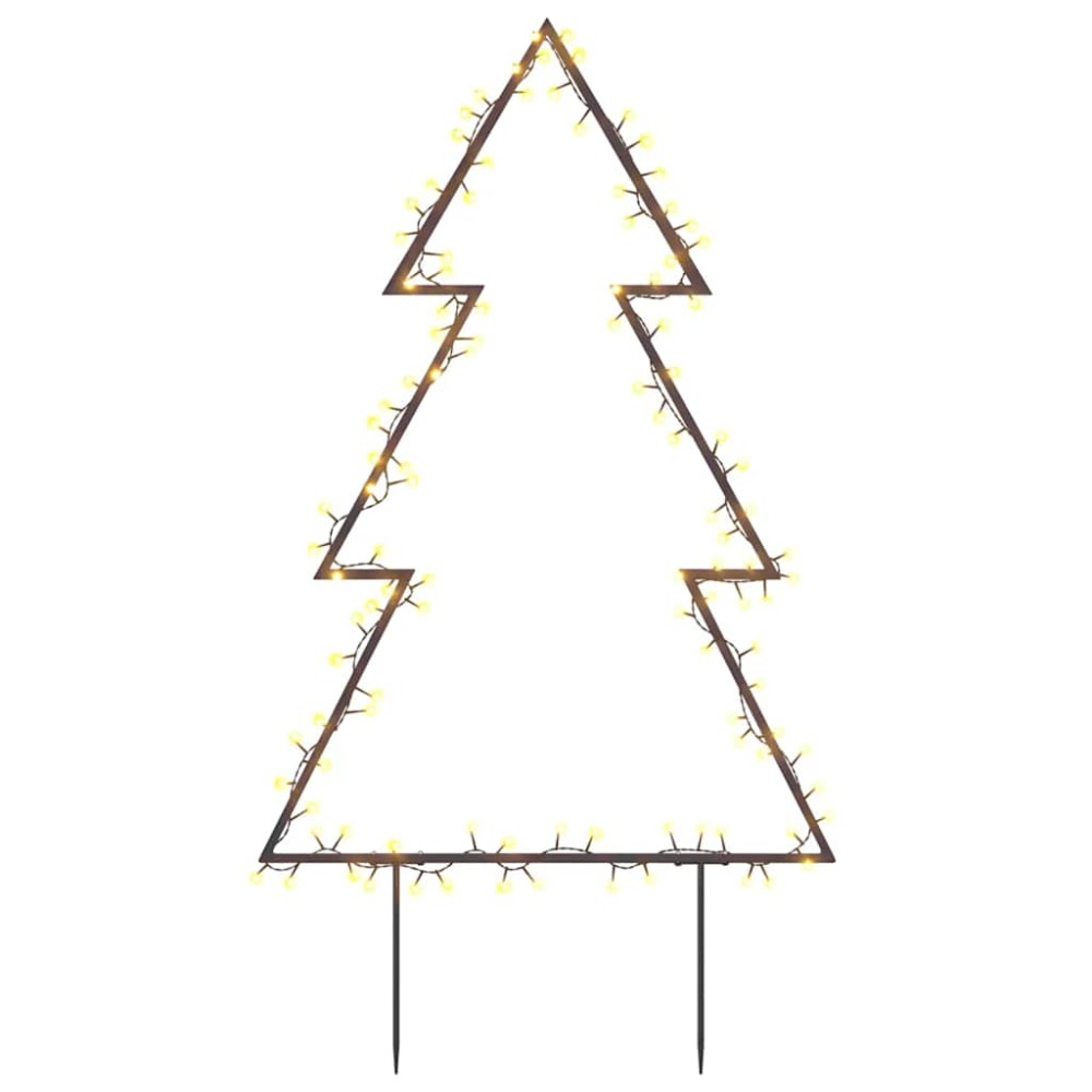 vidaXL Decorațiune brad cu lumini de Crăciun cu țăruși, 115 LED, 90 cm