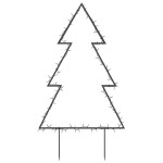 vidaXL Decorațiune brad cu lumini de Crăciun cu țăruși, 80 LED, 60 cm