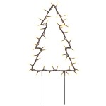 vidaXL Decor brad cu lumini de Crăciun cu țăruși 3 buc. 50 LED 30 cm