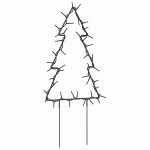 vidaXL Decor brad cu lumini de Crăciun cu țăruși 3 buc. 50 LED 30 cm