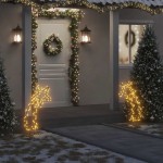 vidaXL Decorațiune meteorit cu lumini de Crăciun/țăruși 115 LED 89 cm