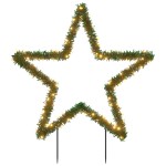 vidaXL Decorațiune stea cu lumini de Crăciun cu țăruși, 115 LED, 85 cm