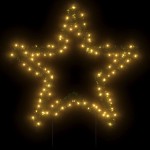 vidaXL Decorațiune stea cu lumini de Crăciun cu țăruși, 115 LED, 85 cm