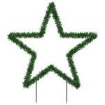 vidaXL Decorațiune stea cu lumini de Crăciun cu țăruși, 115 LED, 85 cm