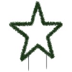 vidaXL Decorațiune stea cu lumini de Crăciun cu țăruși, 115 LED, 85 cm