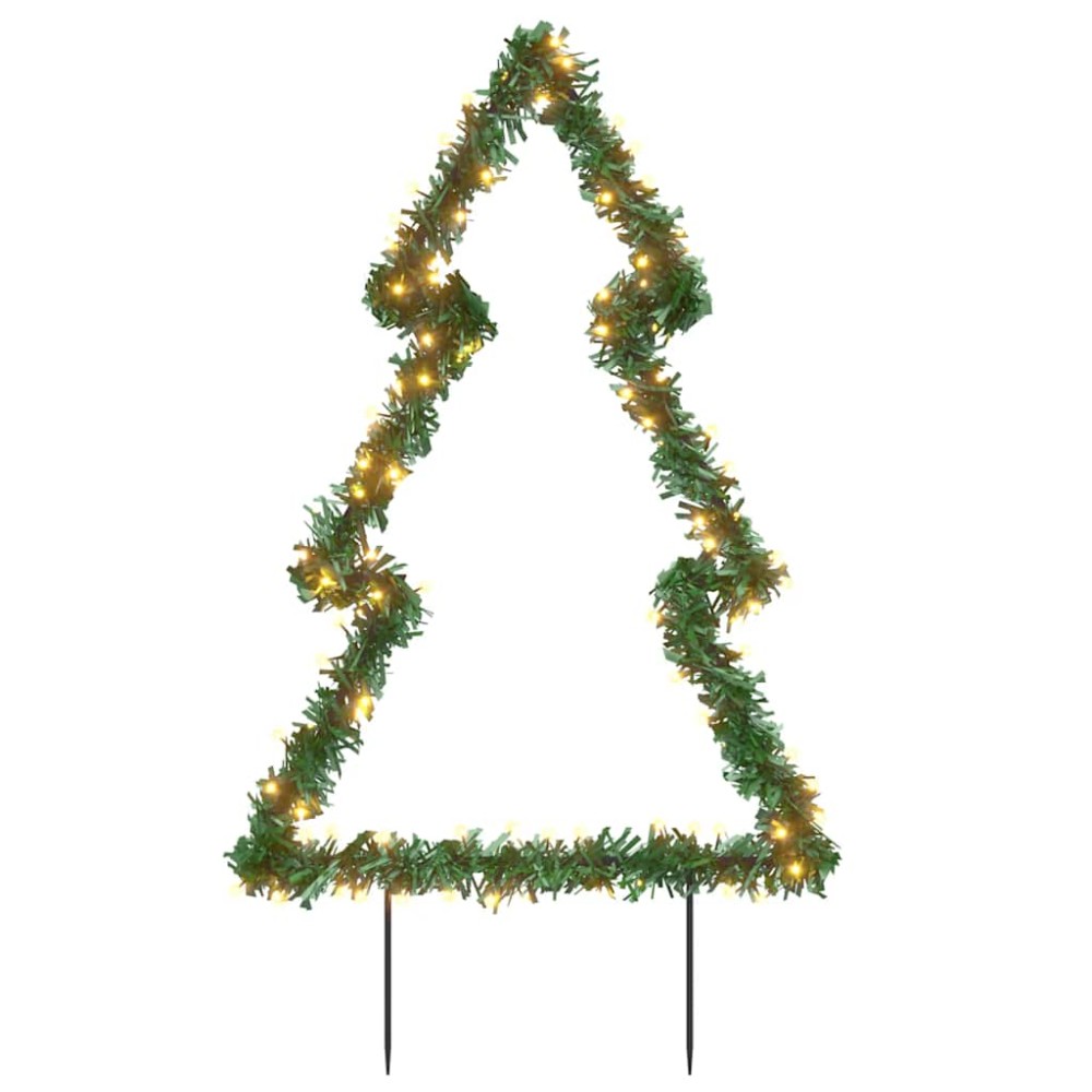 vidaXL Decorațiune brad cu lumini de Crăciun cu țăruși, 115 LED, 90 cm