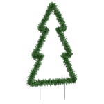 vidaXL Decorațiune brad cu lumini de Crăciun cu țăruși, 115 LED, 90 cm