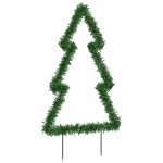vidaXL Decorațiune brad cu lumini de Crăciun cu țăruși, 80 LED, 60 cm
