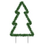 vidaXL Decorațiune brad cu lumini de Crăciun cu țăruși, 80 LED, 60 cm