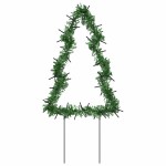 vidaXL Decor brad cu lumini de Crăciun cu țăruși 3 buc. 50 LED 30 cm