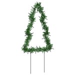vidaXL Decor brad cu lumini de Crăciun cu țăruși 3 buc. 50 LED 30 cm