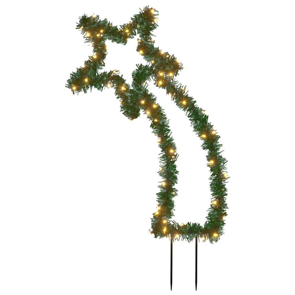 vidaXL Decorațiune meteorit cu lumini de Crăciun/țăruși 80 LED 62 cm