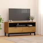 vidaXL Dulap TV „FLAM” 110x40x50 cm, lemn masiv de pin vidaXL Dulap TV „FLAM” 110x40x50 cm, lemn masiv de pin