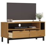 vidaXL Dulap TV „FLAM” 110x40x50 cm, lemn masiv de pin vidaXL Dulap TV „FLAM” 110x40x50 cm, lemn masiv de pin