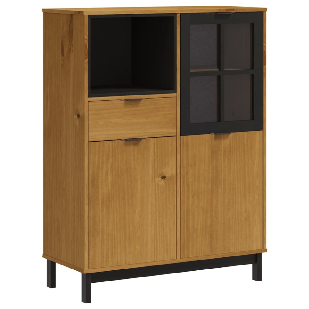 vidaXL Dulap cu ușă din sticlă „FLAM” 92x40x122,5 cm lemn masiv de pin