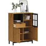 vidaXL Dulap cu ușă din sticlă „FLAM” 92x40x122,5 cm lemn masiv de pin