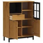 vidaXL Dulap cu ușă din sticlă „FLAM” 92x40x122,5 cm lemn masiv de pin