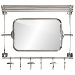 vidaXL Suport bagaj cu umerașe/oglindă, montat pe perete, aluminiu vidaXL Suport bagaj cu umerașe/oglindă, montat pe perete, aluminiu