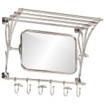 vidaXL Suport bagaj cu umerașe/oglindă, montat pe perete, aluminiu vidaXL Suport bagaj cu umerașe/oglindă, montat pe perete, aluminiu