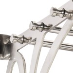 vidaXL Suport bagaj cu umerașe/oglindă, montat pe perete, aluminiu vidaXL Suport bagaj cu umerașe/oglindă, montat pe perete, aluminiu
