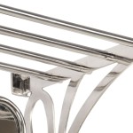 vidaXL Suport bagaj cu umerașe/oglindă, montat pe perete, aluminiu vidaXL Suport bagaj cu umerașe/oglindă, montat pe perete, aluminiu