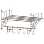vidaXL Suport pentru bagaj cu umerașe, montat pe perete, aluminiu vidaXL Suport pentru bagaj cu umerașe, montat pe perete, aluminiu