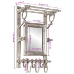 vidaXL Suport pentru bagaj cu umerașe, montat pe perete, aluminiu vidaXL Suport pentru bagaj cu umerașe, montat pe perete, aluminiu