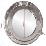 vidaXL Oglindă hublou de perete Ø38cm aluminiu și sticlă vidaXL Oglindă hublou de perete Ø38cm aluminiu și sticlă