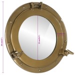 vidaXL Oglindă hublou de perete Ø38cm aluminiu și sticlă vidaXL Oglindă hublou de perete Ø38cm aluminiu și sticlă